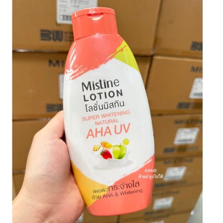 Mistine Lotion โลชั่นมิสทิน SUPER WHITENING NATURAL AHA UP ขนาด 400มล.
