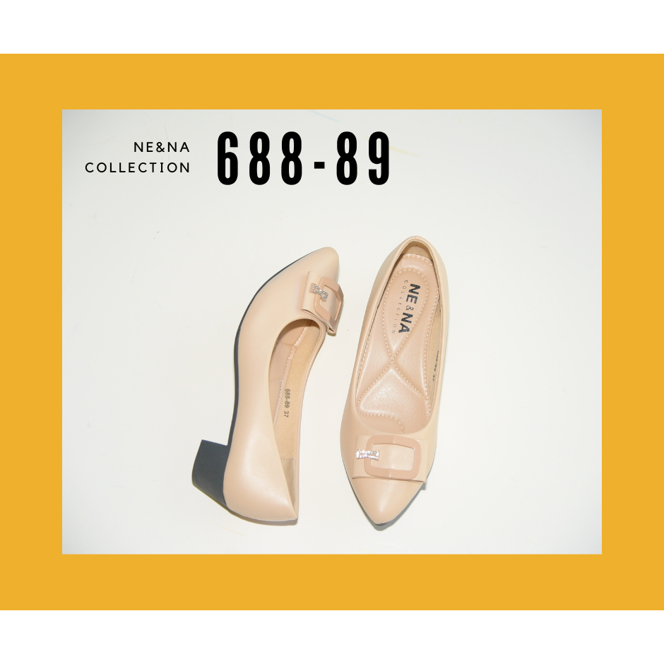 รองเท้าเเฟชั่นผู้หญิงเเบบคัชชูส้นเตี้ย No. 688-89 NE&NA Collection Shoes