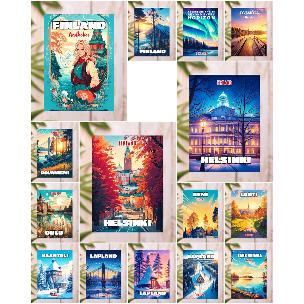 New แม่เหล็กติดตู้เย็น ฟินแลนด์ 2×3 นิ้ว ของที่ระลึก ของฝาก Souvenir Fridge Magnet Finland 2x3