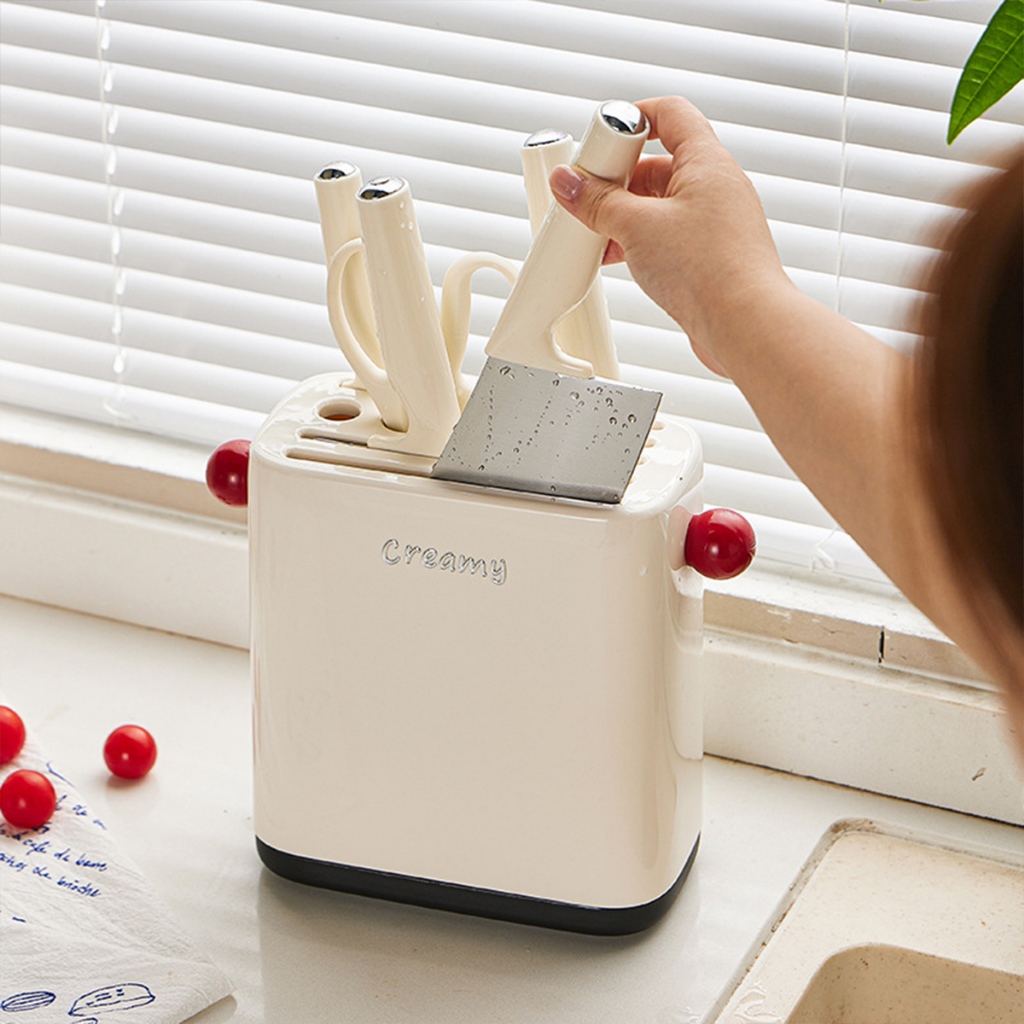 ที่เก็บมีด ที่ใส่มีดครัว ความจุขนาดใหญ่วัสดุหนา ทนทาน ถอดทำความสะอาดง่ายถอดออกได้ - รูปที่ 3