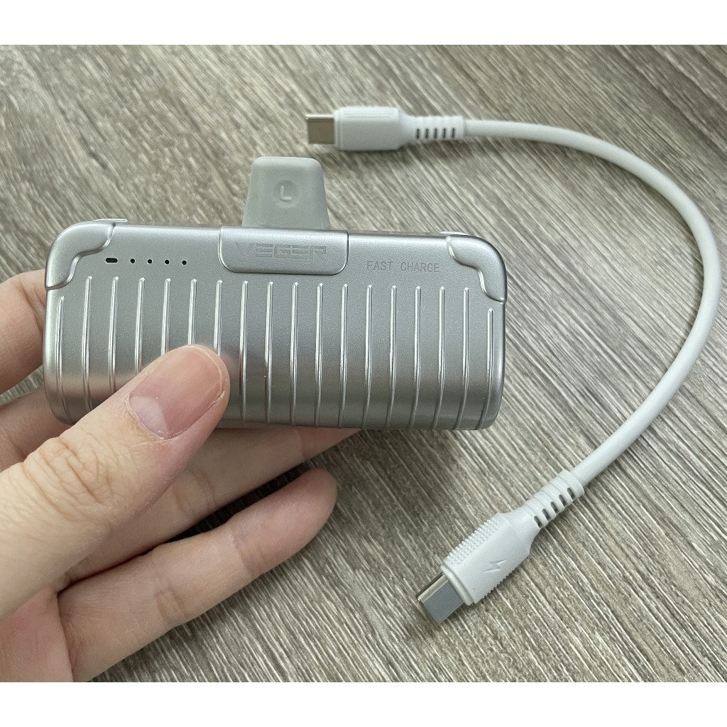 [DEMO]  VEGER P5-L Pro Power Bank 20W Lighning 5000mAh Silver - พาวเวอร์แบงค์พกพาขนาดเล็ก