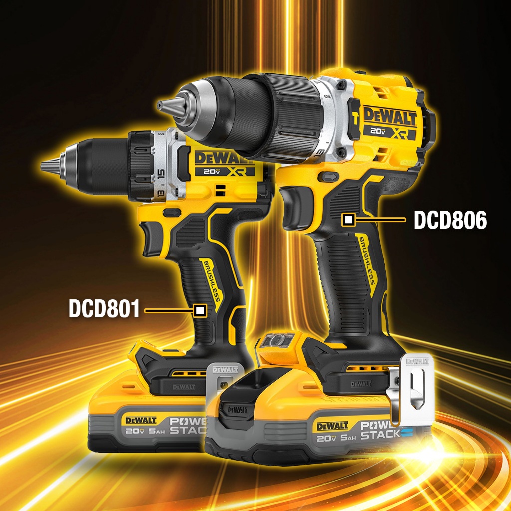 DEWALT มี New Generation XR สว่านรุ่นกลางเจนใหม่ DCD801N / DCD806N พร้อมระบบ Anti-Rotation