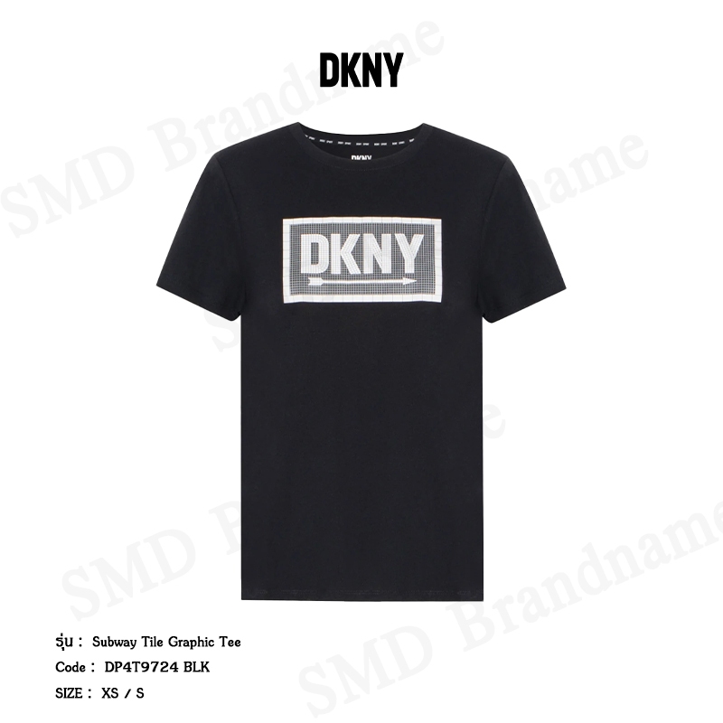 DKNY Sport เสื้อยืดคอกลม รุ่น Subway Tile Graphic Tee Code: DP4T9724 BLK