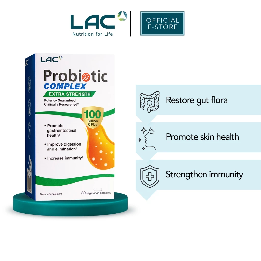 [LAC PROBIOTIC] Probiotic Complex 100 Billion CFU - Ultimate Support (30 vegetarian capsules) โปรไบโอติก CFUs 100 พันล้า
