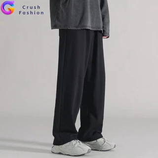 Crush กางเกงกีฬาหลวมสบาย ๆ สำหรับผู้ชาย ผ้าวอร์มผ้ายืดผ้าไม่บางไม หนาใส่พอดีตัวมีกระเป๋าซิปสองช่อง 24-42 นิ้ว เอวยางยืด