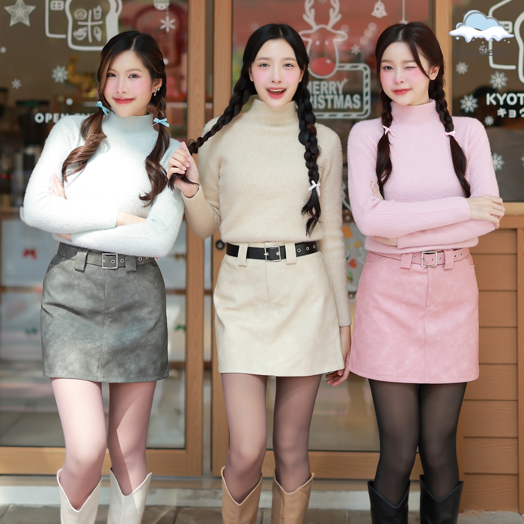 [ Jisoo PeenNeck Sweater ] 6 สี I เสื้อแขนยาวบุขน เสื้อคอปีนบุขน สเวตเตอร์ ผ้านุ่ม ขนปุยนิดๆ น่ารักมาก