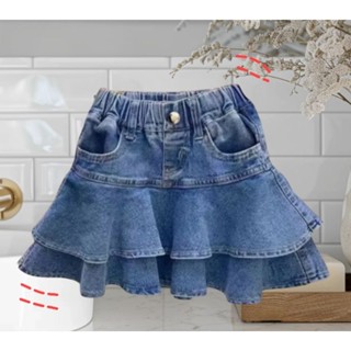 พร้อมส่งใน🇹🇭กระโปรงยีนส์เด็กผู้หญิงอายุ3-13ปี