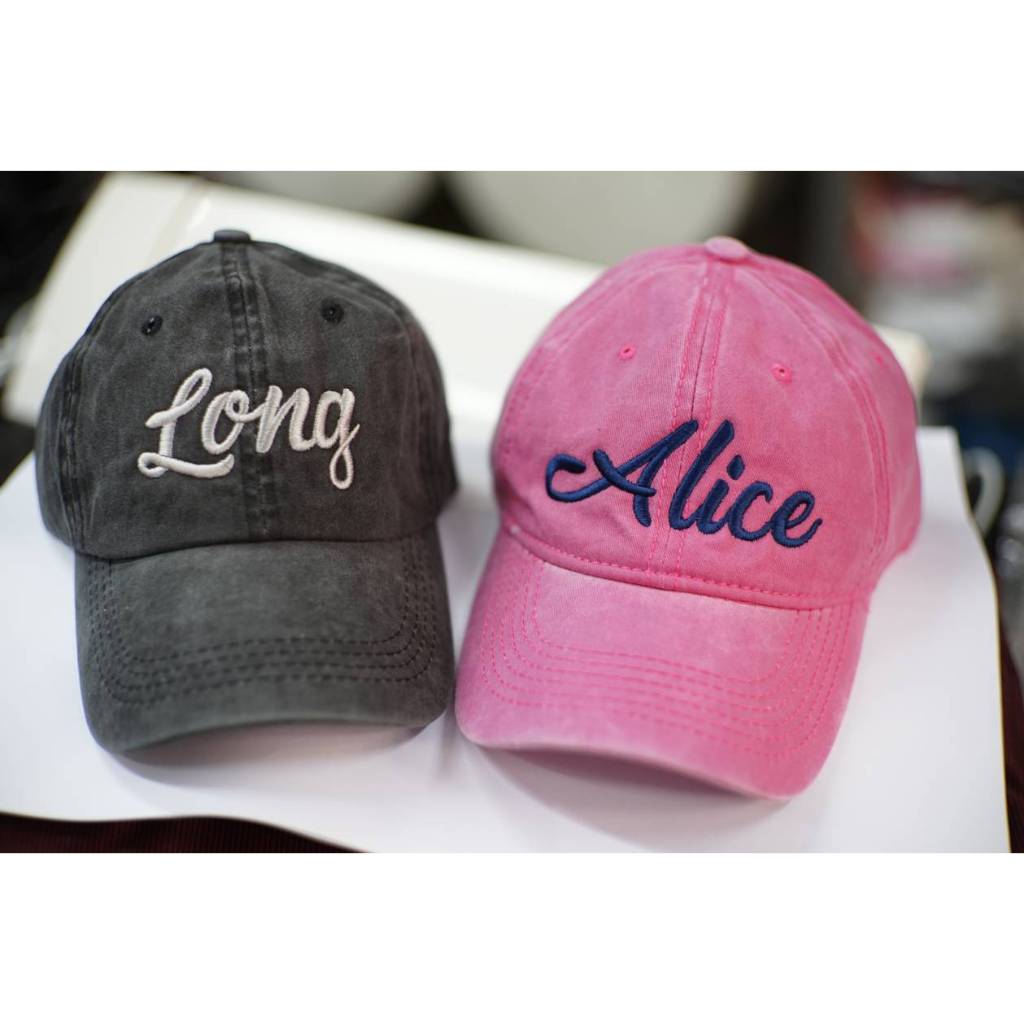 !ลดราคา! หมวกแก๊ปผ้าฟอก ขนาดผู้ใหญ่ สั่งปักชื่อได้