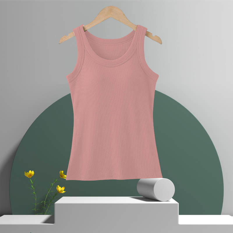 เสื้อกล้าม ผ้าร่อง มีบราในตัว เนื้อผ้าเเน่น งานดีมาก "สินค้าพร้อมจัดส่ง"