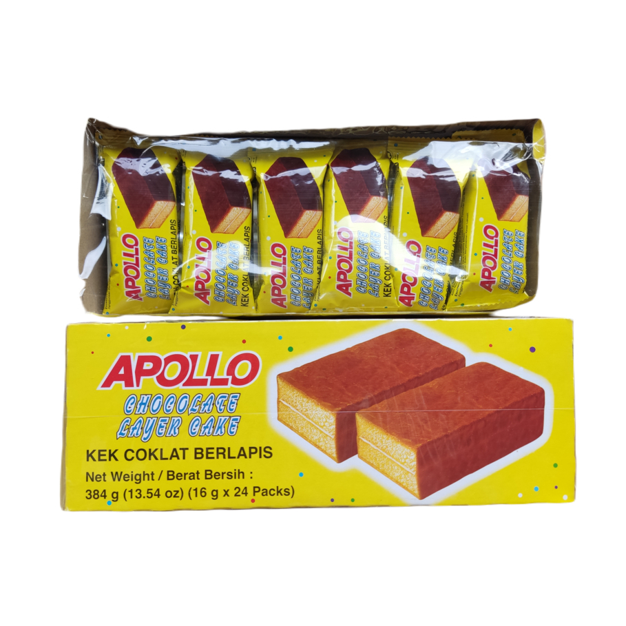 Apollo​ เค้กช็อคโกแลต (อพอลโล่)ขนมเค้ก เคลือบ ช็อคโกแลต มี24ชิ้น ช็อกโกแลต ขนมมาเลย์ ขนมนำเข้า เค้ก พาย เบอเกอรี่ ขนม