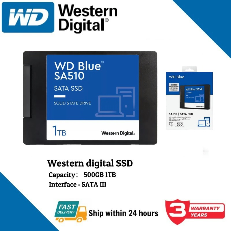 500gb 1tb SSD (เอสเอสดี) WD BLUE SA510 - 2.5" SATA 3 ประกัน 3 ปี