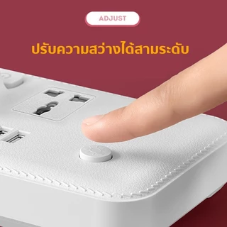 IMUTO เกรดA ไฟ3สี โคมไฟLED ซ็อกเก็ต2in1 รี่ปรับแสงได้ แสงนุ่ม โคมไฟอ่านหนังสือพับได้ไฟแรง LED