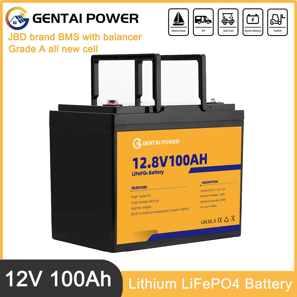 แบต 12v 100ah แบตเตอรี่ Lifepo4 Lithium, GENTAI POWER Battery Lifepo4 แบตลิเธียม 12v 100ah Solar Bat