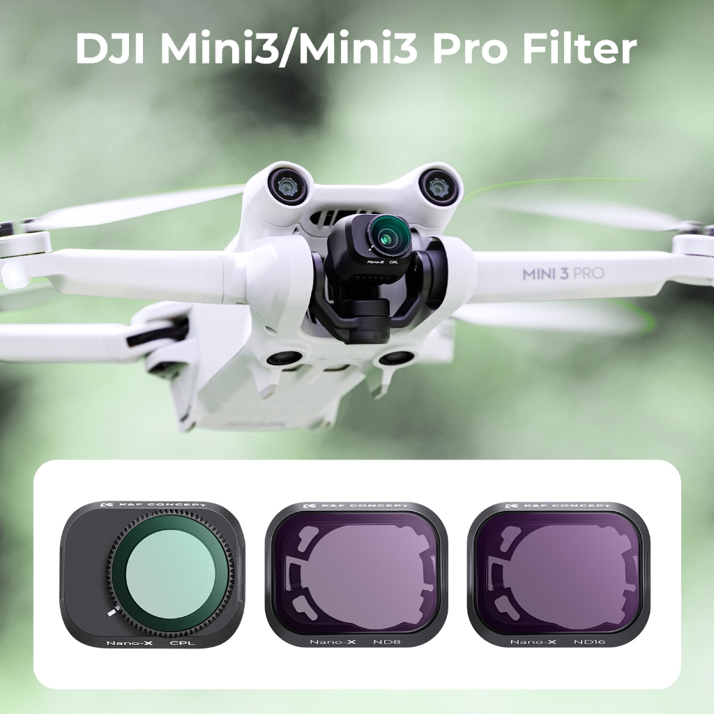 K&F CONCEPT DJI Mini 3 PRO Filter Set (CPL+ND8+ND16) ชุดสามชิ้นมาพร้อมกับชุดใบพัด Mini3
