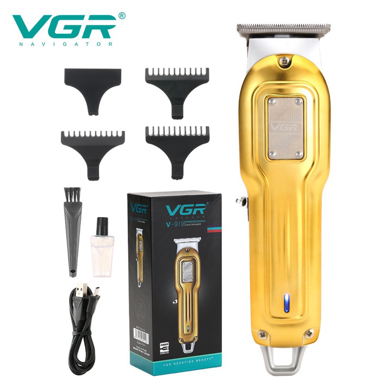 ครื่องโกนหนวดพลังงานสูงปัตตาเลี่ยนไฟฟ้าสไตล์ใหม่ VGR 919 & VGR 911แอลซีดีชาร์จปัตตาเลี่ยนโลหะได้ VGR