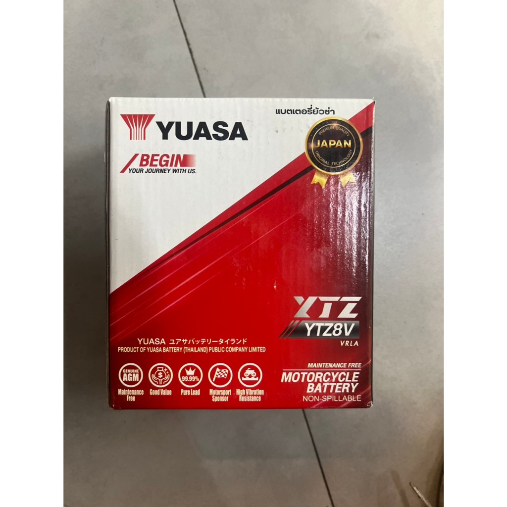 แบตเตอรี่ YUASA รุ่น YTZ8V 8แอมป์ (BTR-M12V8AD)