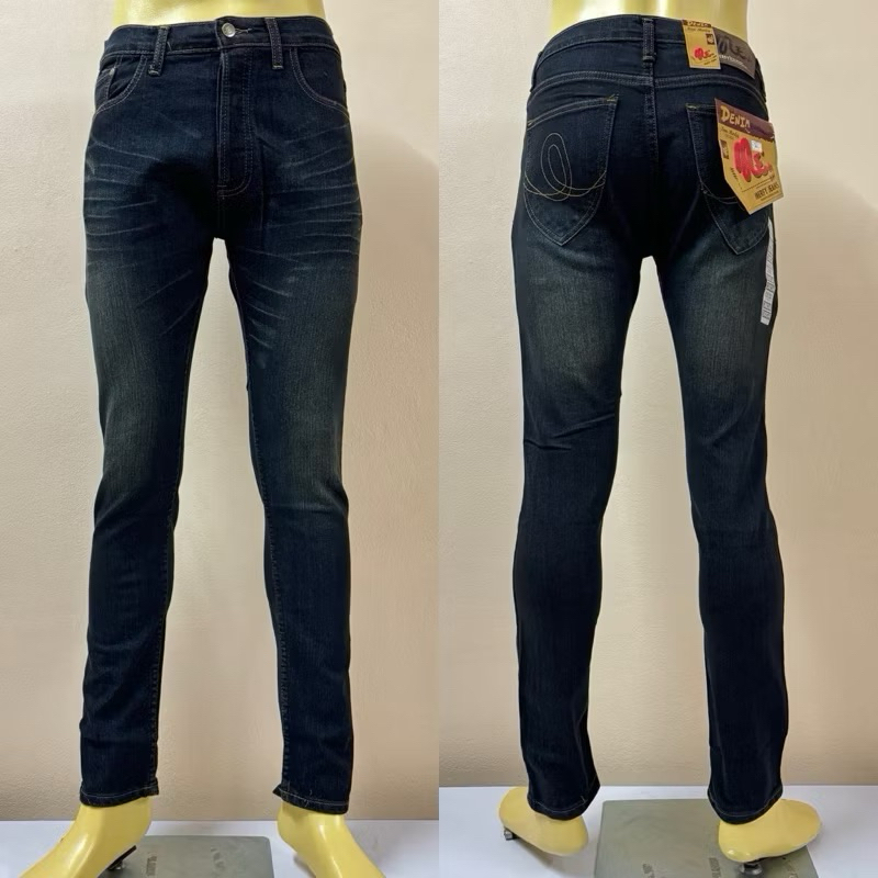 กางเกงยีนส์ขาเดฟ ผู้ชาย (ผ้ายืด) 3สี น้ำเงิน/มิดไนท์/พื้นดำ มีไซส์จัมโบ้ 28-44 - รูปที่ 4