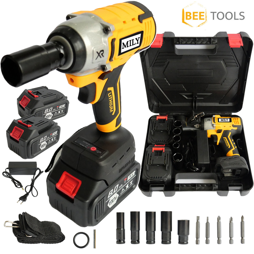 MILY บล็อกไฟฟ้า 198V บล็อกแบต บล็อกแบตเตอรี่ 2ระบบ แบตเตอรี่ อย่างดี 2ก้อน บล็อกไร้สาย บล็อกไฟฟ้าไร้