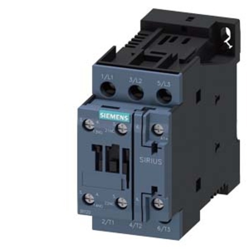 3RT2025-1BP40 power contactor, AC-3e/AC-3, 17 A, 7.5 kW / 400 V, 3-pole, 230 V DC, auxiliary contact