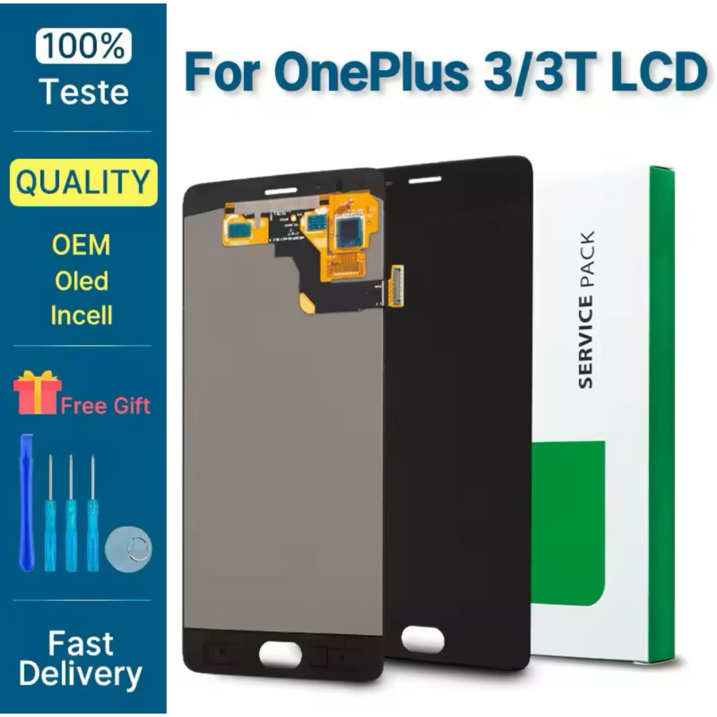 จอแสดงผล AMOLED สำหรับ Oneplus 3 จอแสดงผล LCD จอสัมผัส แผง LCD สำหรับ Oneplus 3T อะไหล่ทดแทน A3010 A3003 A3003 A3000