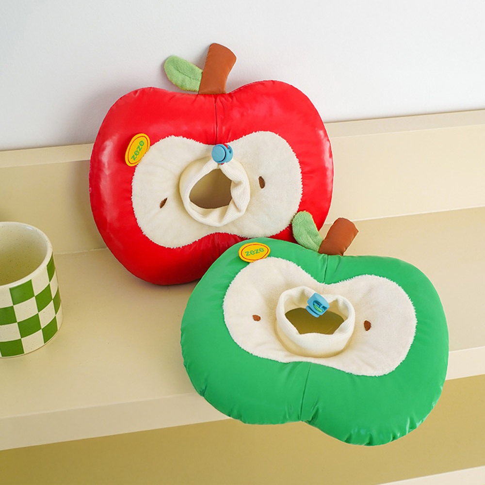 zeze Apple Collar ปลอกคอแอปเปิล ปลอกคอกันแมวเลีย ลายแอปเปิลผ่าแดงและเขียว สวยใส่สบาย กันแมวเลียแผล