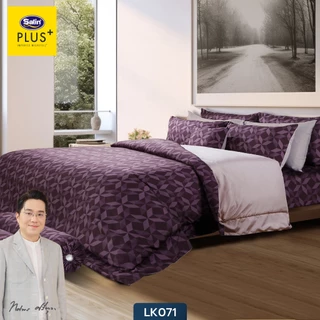 Satin Plus ชุดผ้าปูที่นอน 6 ฟุต 5 ฟุต 5 ชิ้น + ผ้านวม 100"x90" Lucky Me lucky More