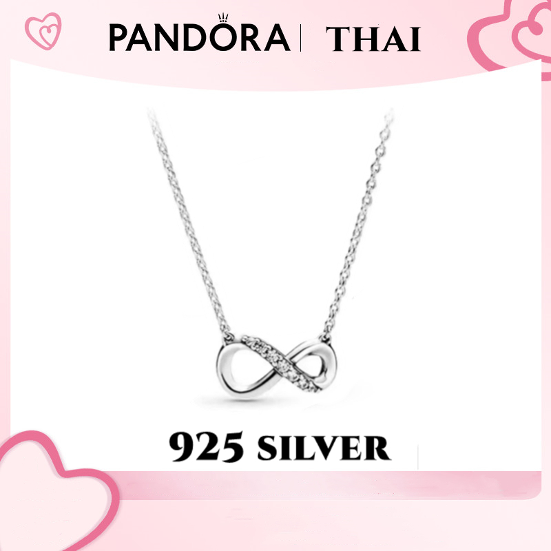 [ส่งจากกรุงเทพ]Pandora เงิน925 สร้อยคอ กำไล ความรักนิรันดร์ Shiny Eternity Necklace/Bracelet ของแท้ 