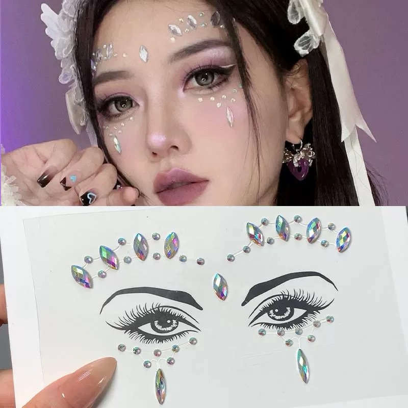 Unicrony•สติ๊กเกอร์ 3 D ส่งด่วนจากไทย Sticker เพชร ใช้สำหรับแต่งหน้า หลายสไตล์ สติ๊กเกอร์เพชรพลอย ศิลปะการแต่งหน้า - รูปที่ 3