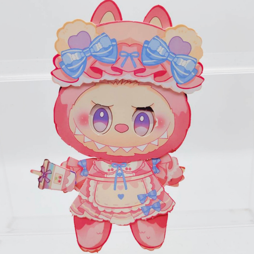 แพ็ค 20 ชิ้น คละแบบ แต่งตัวตุ๊กตากระดาษ 3D DIY การ์ตูนLabubu ขยับแขนขาและกระพริบตาได้ เพลิดเพลินจินตนาการ