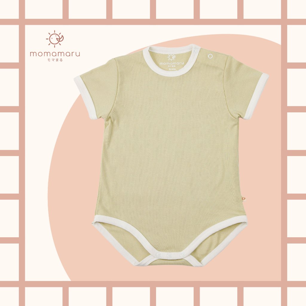 Momamaru ชุดบอดี้สูทเด็กอ่อนไหล่กระดุมใส่ง่าย Classic Color Button Baby Romper