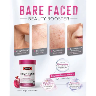 Swisse Bright Skin Booster พร้อมส่งไวมาก ผิวกระจ่างใสออร่า EXP02/2029