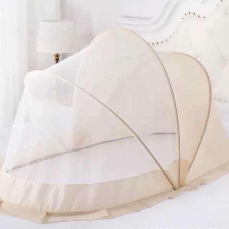 AA มุ้งกันยุงสำหรับเด็กมีม่านบังแสง พับเก็บได้พกพาสะดวก ยกขอบสูงกันยุง มีสายกระดุมพับเก็บง่าย