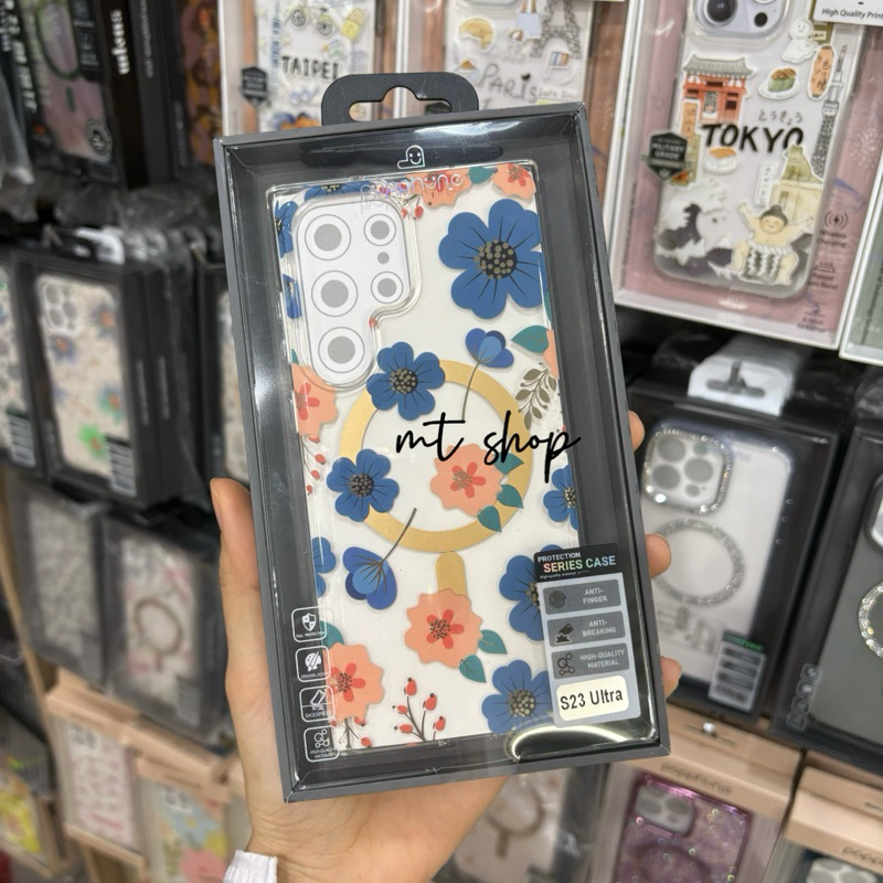 🎉Popphone เคสมือถือลายดอกไม้ แม่เหล็กชาร์จไร้สาย สำหรับรุ่น S23 Ultra / S24 Ultra