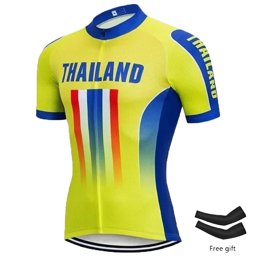 THAILAND Outdoor Men's Cycling Print Bicycle Short Sleeve Racing Team Mountain Bike Cycling Wear
