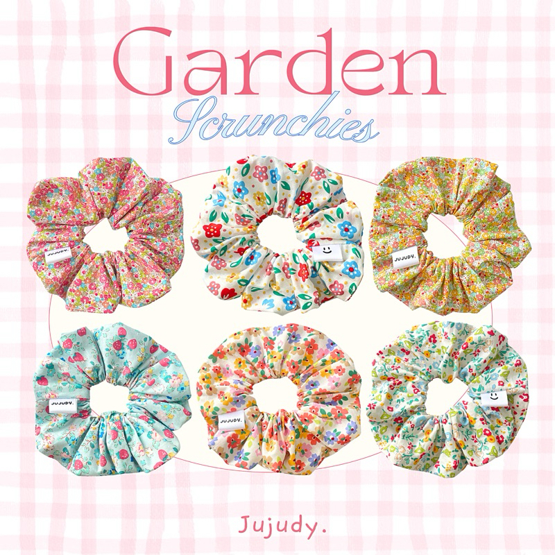 🪴 Scrunchies - Garden 🪴🌼♡ ยางรัดผม ลายดอกไม้ สุดคิ้ว🎀 🐰˚ *🛋️ ⟢🪴˚ Jujudy.shop