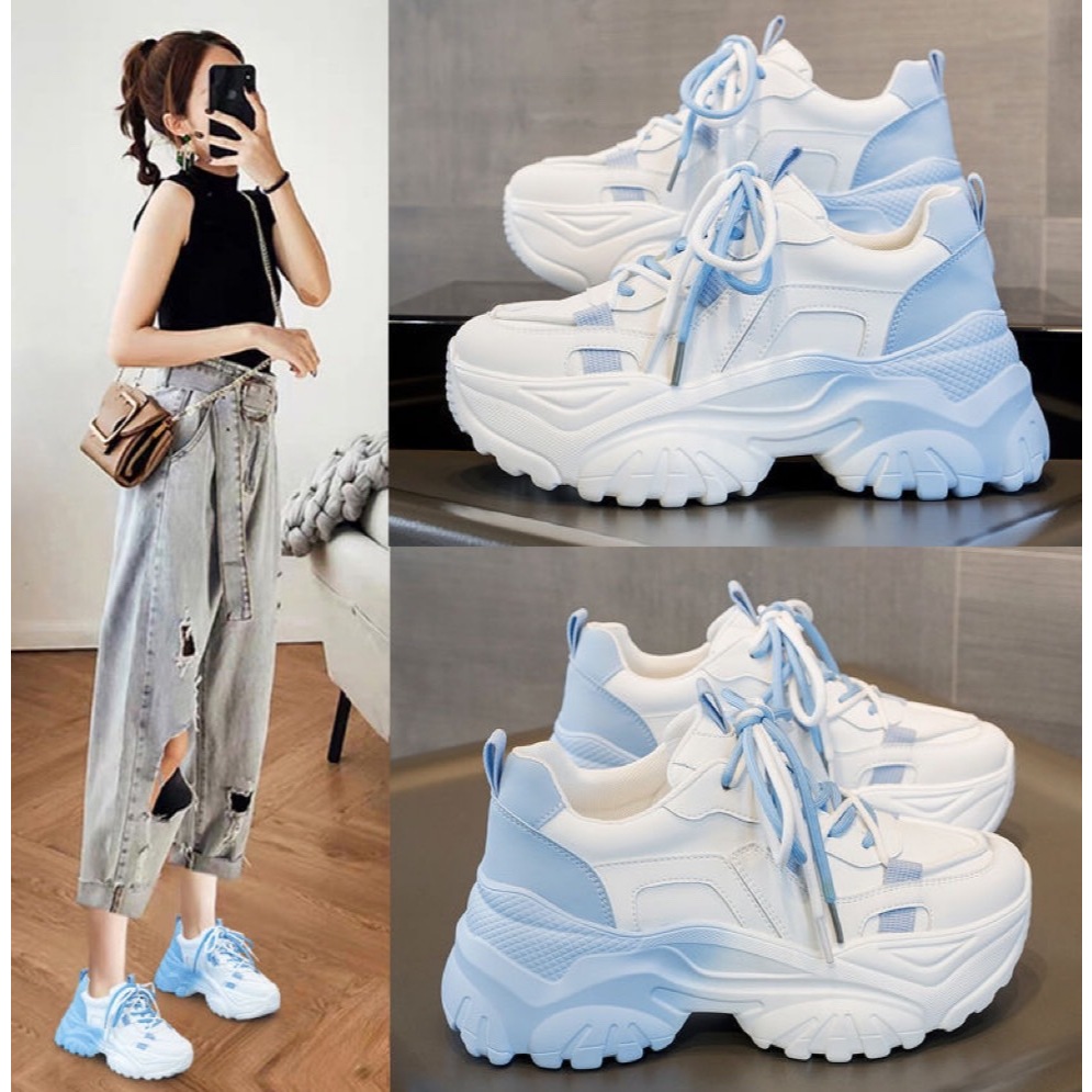 Marian พร้อมส่ง รองเท้าแฟชั่น รองเท้าผ้าใบผู้หญิง ทรงสวย ดีไซน์น่ารัก สวยมาก เสริมส้น6cm สินค้าตรงปก NO.A0497