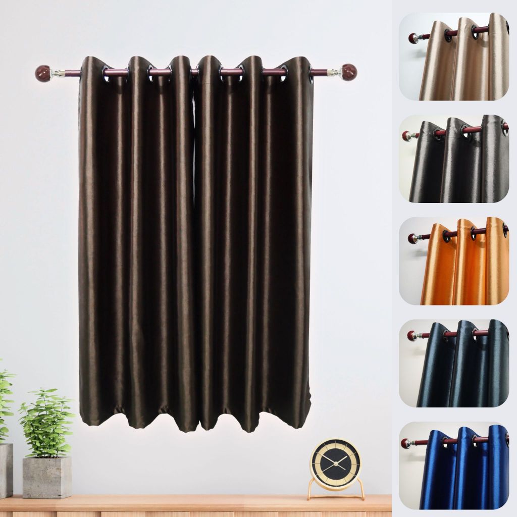 ผ้าม่าน หน้าต่าง ประตู เนื้อเงา ผ้าอัดลายในตัว  กันแสงUVได้ 80%