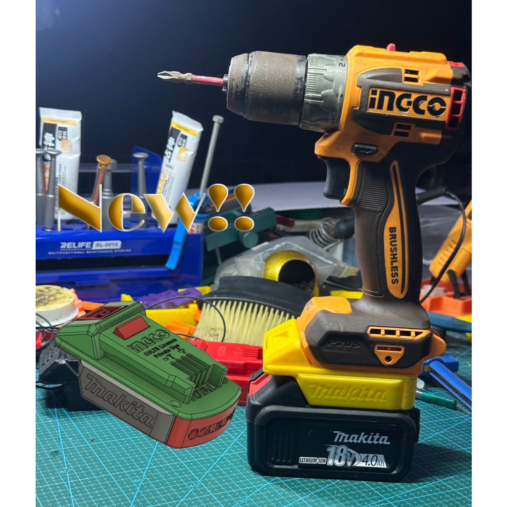 New!! อะแดปเตอร์แปลงแบต Makita-Rowel-Pumpkin 20v ⚡️ ใส่เครื่อง  iNGCO/TOTAL P20s 20v ⚡️(โปรดอ่านรายล