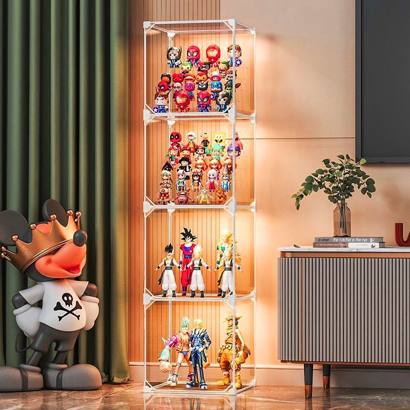 Joy ตู้โชว์ตุ๊กตา ชั้นวางกระเป๋า DIY ตู้อะคริลิคใส 4/6/8 ชั้น ตู้กระจก ชั้นวางโมเดล ตู้ใส่ กระเป๋า แบรนด์เนม