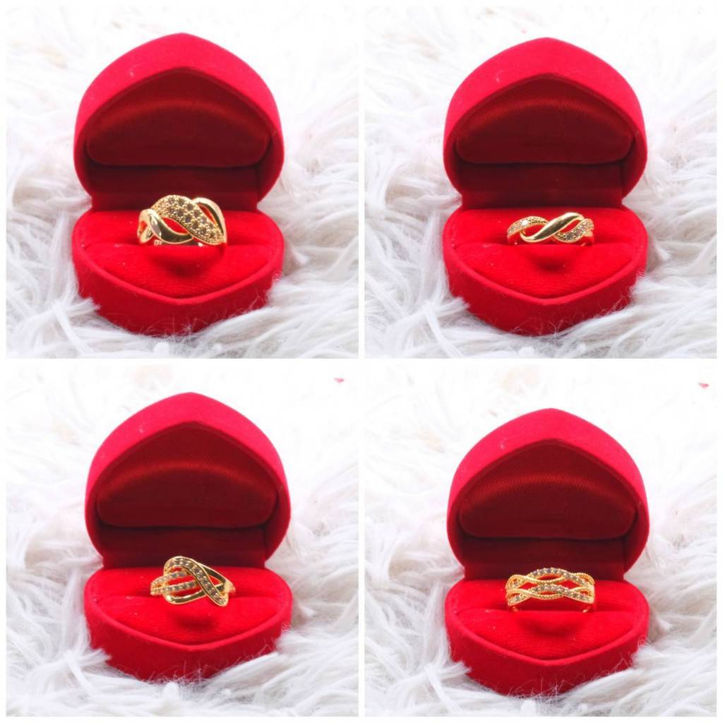 4ลาย จำนวนจำกัด แหวน ทองเกี้ยวเพชร มีหลายแบบสวยๆ แฟชั่นเรียบง่ายใส่ได้ทังผู้หญิง และผู้ชาย