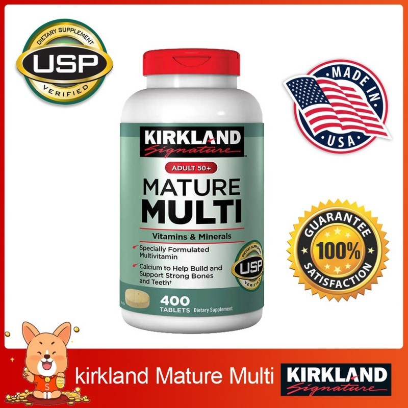 Kirkland Mature Multi Vitamin Adult 50+ 400 Tablets. EXP 03/27