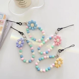 🍀Ins🍀สายคล้องโทรศัพท์มือถือ ลายดอกไม้ หัวใจ ป้องกันการสูญหาย อุปกรณ์เสริม สําหรับ Airpods เครื่องประดับ