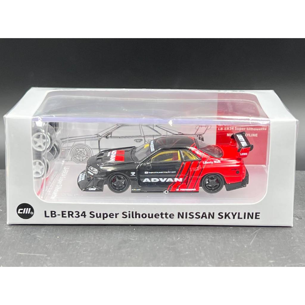 CM model 1:64 Nissan LBWK ER34 Advan