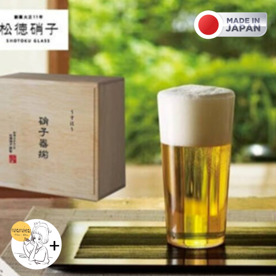 SHOTOKU Glass Usuhari Glass with Wooden Box Cup/Tumbler