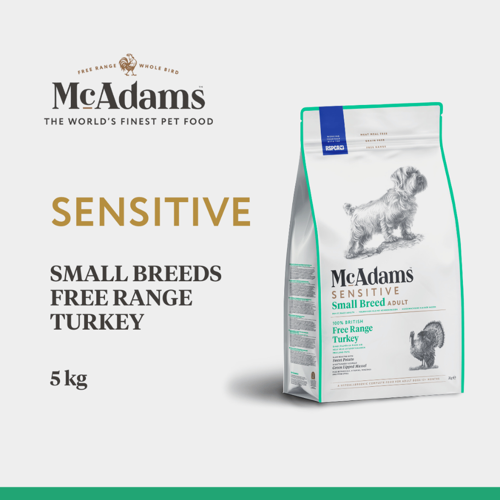 McAdams Sensitive Small Breeds Turkey 5 kg แมคอดัมส์ เซ็นซิทีฟ สูตรไก่งวง สำหรับสุนัขสายพันธุ์เล็ก