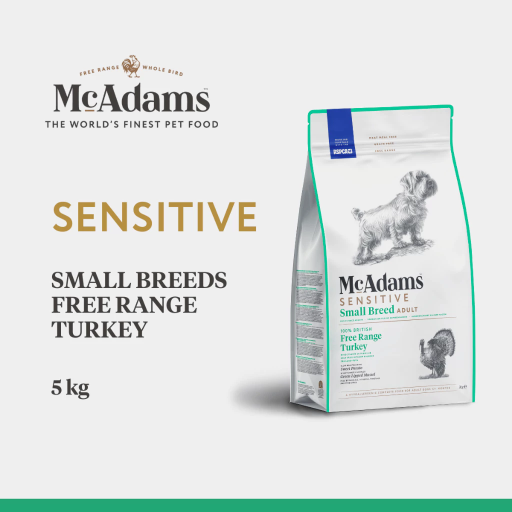 McAdams Sensitive Small Breeds Turkey 5 kg แมคอดัมส์ เซ็นซิทีฟ สูตรไก่งวง สำหรับสุนัขสายพันธุ์เล็ก