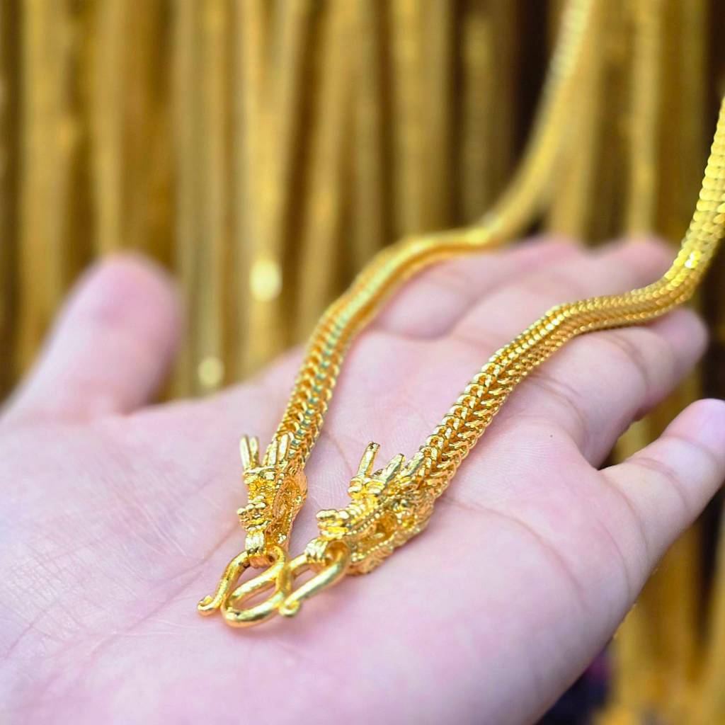 สร้อยคอ กระดูกงู ( หกเสา ) หัวมังกร นน 1,2,3,5 บาท