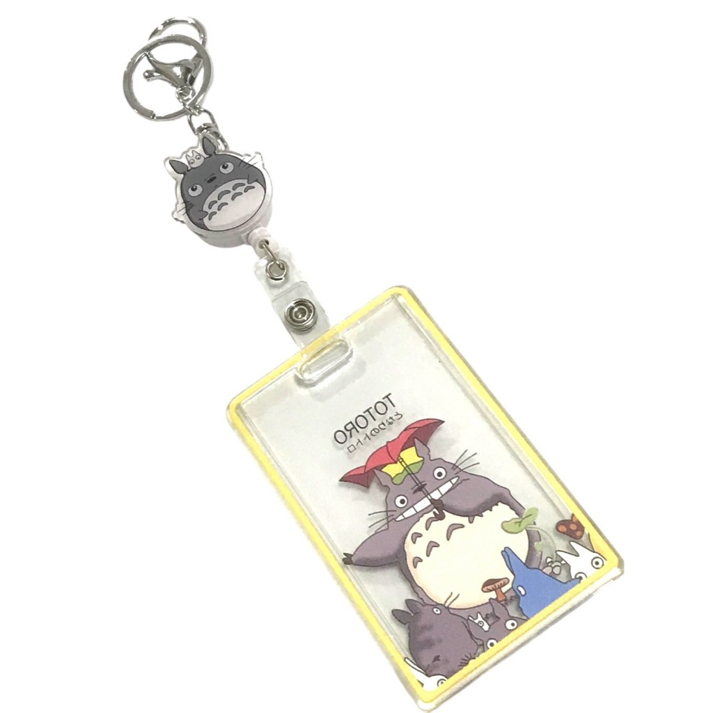 TOTORO UB ที่ใส่บัตร ที่ห้อยบัตร พร้อมที่ใส่บัตร สายห้อย ป้ายเล็ก สายโยโย่ มีก้ามปูสวยงาม TTR ที่ใส่บัตรขนาด5.5x8.5CM