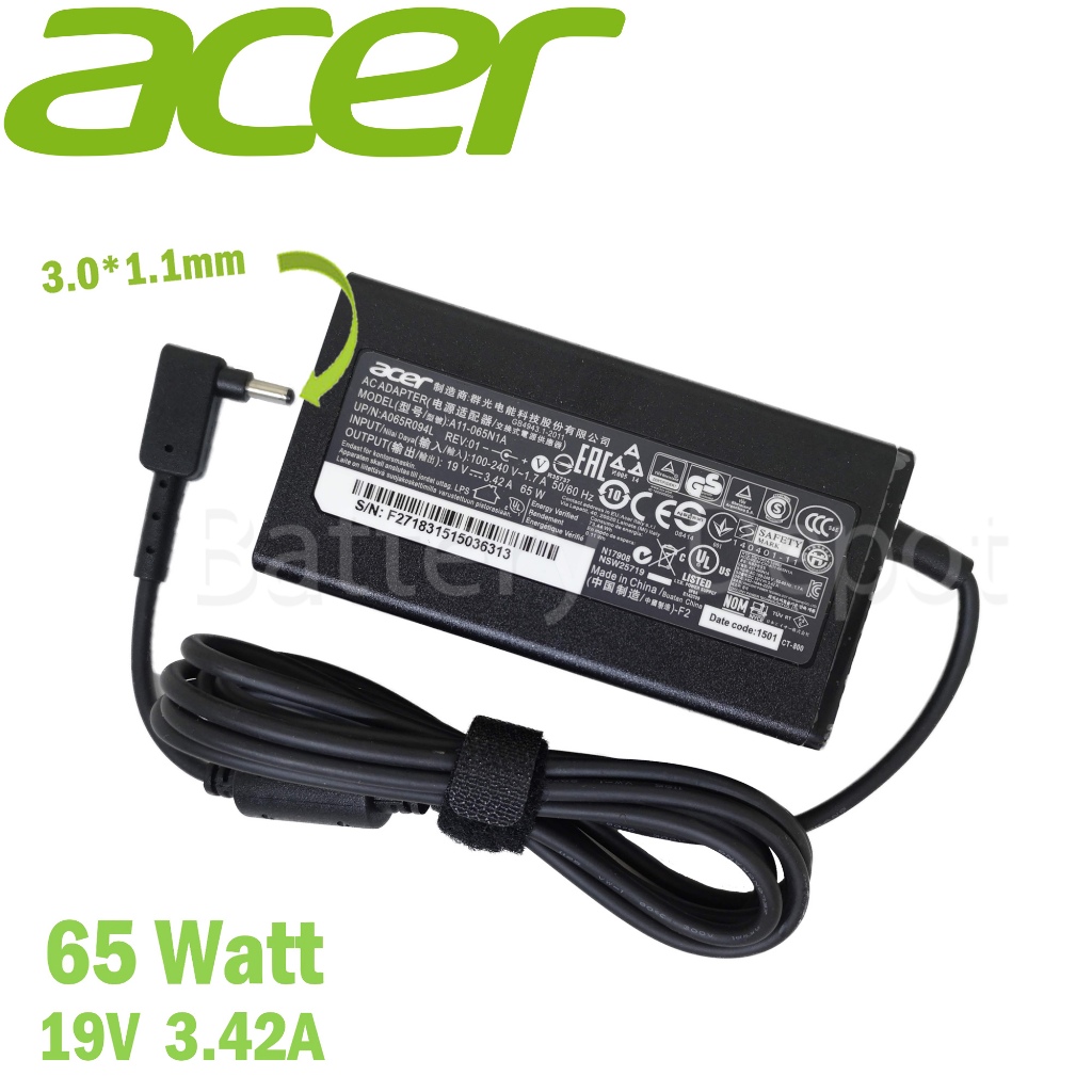 Acer Adapter ของแท้ Acer Swift 3 SF315-41G, Swift 1 SF114-32, Acer Swift 5 SF514-54 SF514-54G 65w 3.