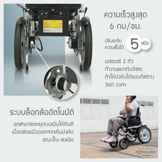 [รับประกัน 3ปี] FOREVER รุ่น Elite Silver รถวีลแชร์ไฟฟ้า 3 ระบบ รถเข็นไฟฟ้า เบรกไฟฟ้า วีลแชร์คนแก่